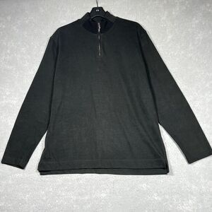 Zegna Sport Knit Sweater Men’s Large Black 1/4 Zip Pullover Made In Italy